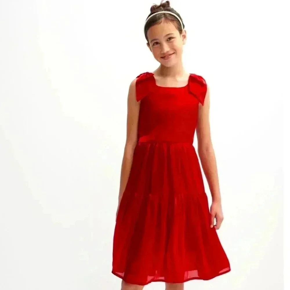 Rewind 7-16 Bow Sleeve Midi Holiday Dress size 8